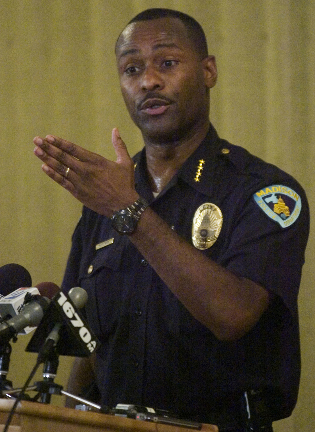 Noble Wray addresses media